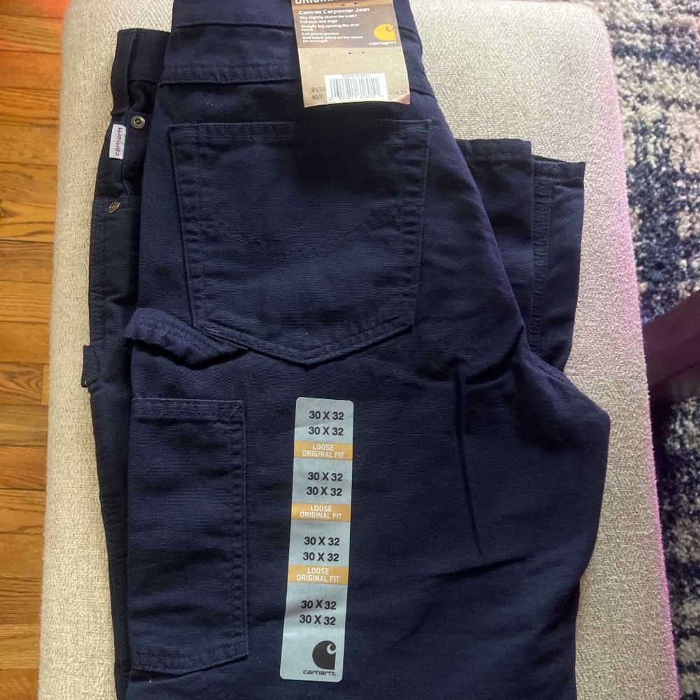 NWT 30 X 32 Canvas Carpenter Jean - Carhartts